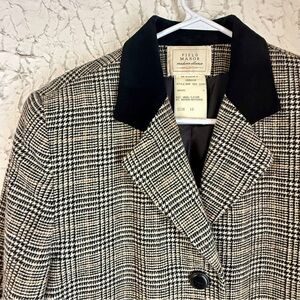 Field Manor Wool Blazer Size 10 I Houndstooth Wool Jacket I Classic Tailored